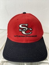 Vintage St Croix Lutheran Crusaders Ball Cap Hat Adjustable Wool YUPOONG Red SC