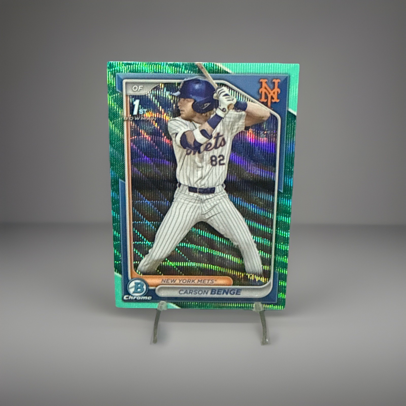 Carson Benge Aqua Wave Refractor108/125  #BDC-28 2024 Bowman Draft Chrome