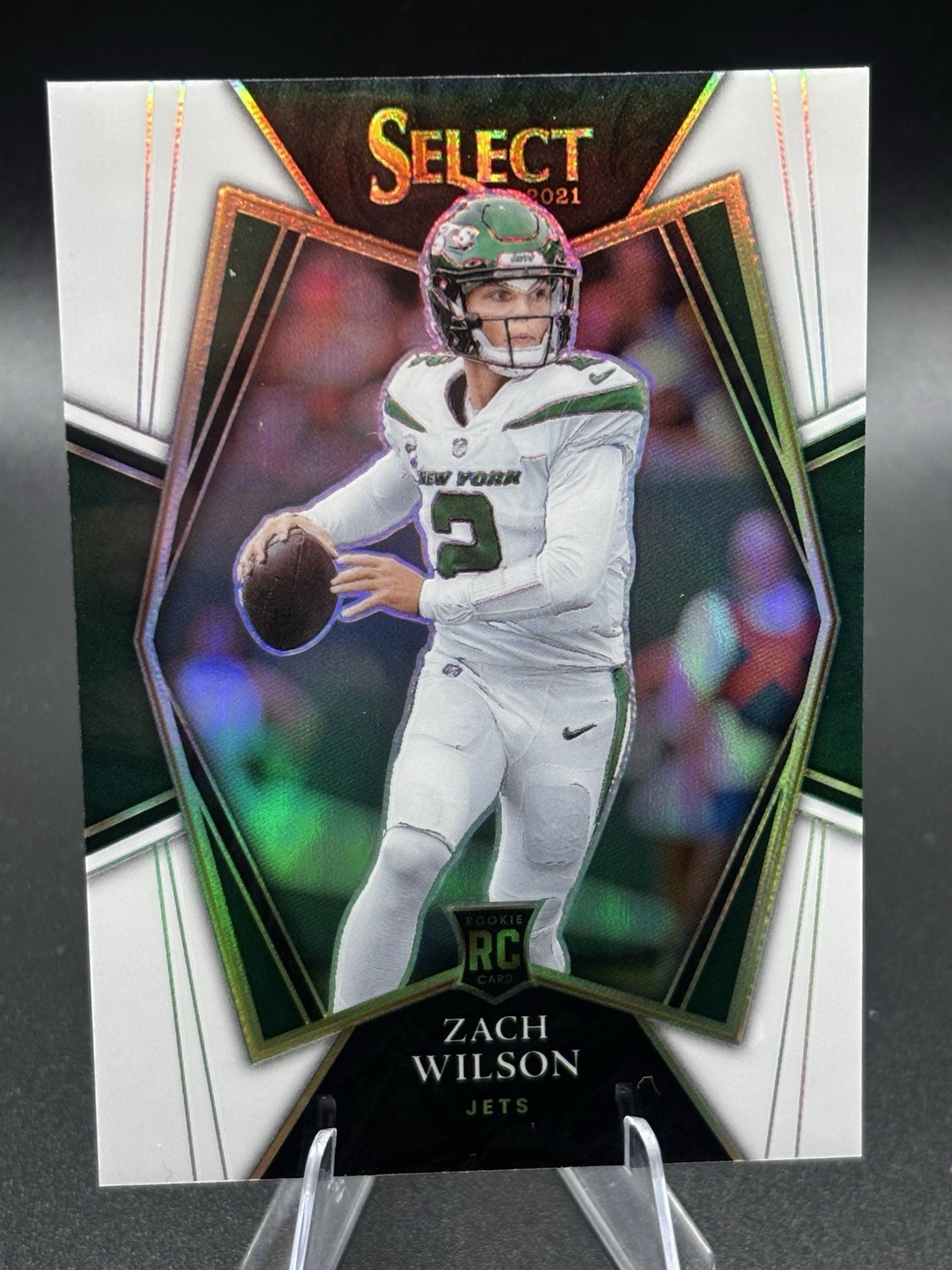 2021 Panini Select Zach Wilson #144 Premier Level White Prizm /35 Rookie