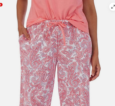 Carole Hochman Women's 3-Piece Cotton Pajama Set(CORAL MULTI M