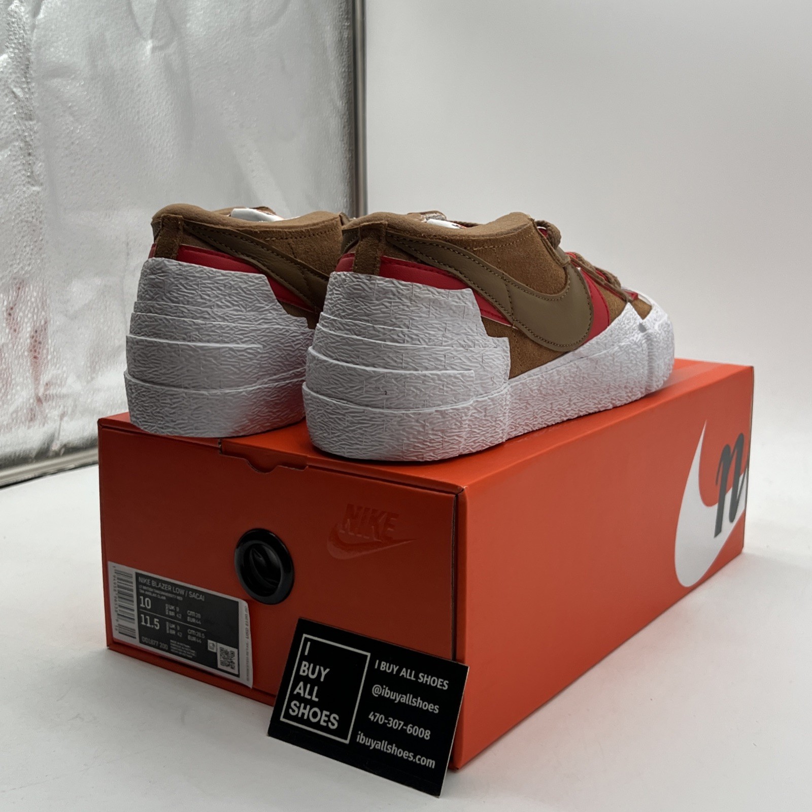 SACAI X NIKE Taglia 10 Nike sacai x Blazer Low British Tan (DD1877 200)