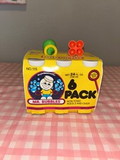 Vintage 1990 Tootsietoy Mr Bubbles 6 Pack W/ Magic Wands HTF