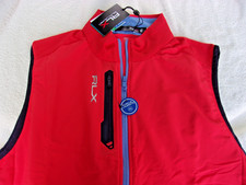 NWT Ralph Lauren RLX golf vest, mens M, L, XL, $168, pockets, red, orange, blend