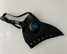 Plague Doctor Mask Black Long Beak Steampunk Cosplay Plastic Faux Leather Look