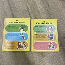 My Fun With Words Dictionary Books 1 & 2 James Ertel 1991 Hardcover Set. EXCELLE