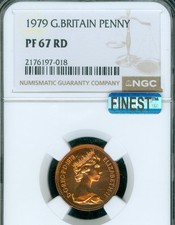 1979 GREAT BRITAIN PENNY NGC PF67 RD MAC FINEST GRADE & SPOTLESS POP-3 .