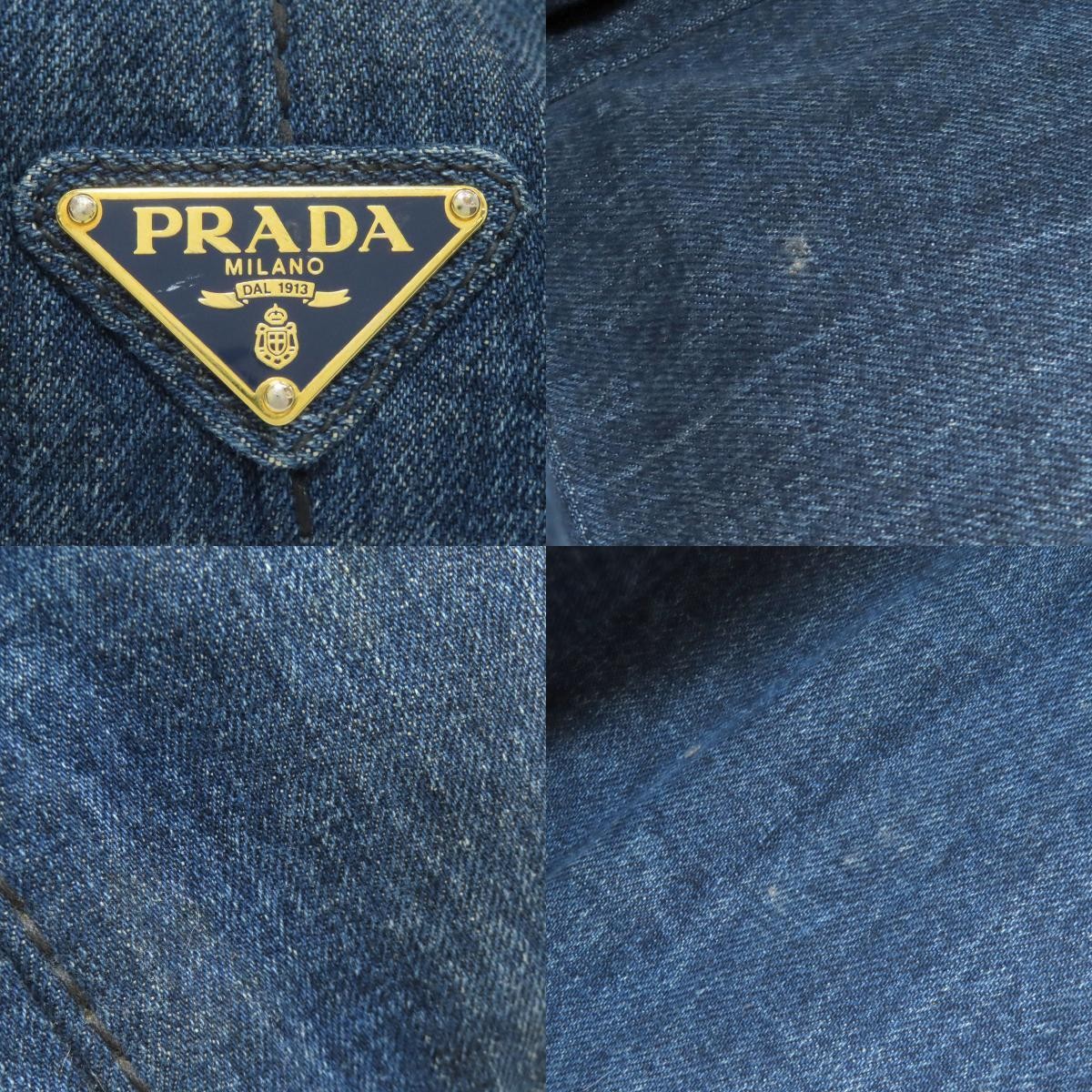 PRADA Canapa Tote Bag Denim Ladies Used from japan thumbnail 6