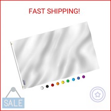 Anley Fly Breeze 3x5 Foot Solid White Flag - Vivid Color and Fade proof - Canvas