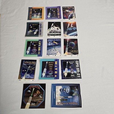 Delta II Boeing ULA NASA USAF UNA Satelitte Launch Stickers Set Of 14 Missions