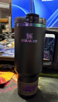 #ad NEW Stanley Quencher H2.O Tumbler Black Chroma 40oz Cup Metallic $37.99