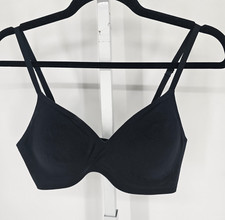 Auden Luxury Collection Womens Sz M Lightly Padded T Shirt Bra Solid Black
