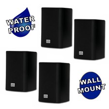 Acoustic Audio AA351B Outdoor 2 Way Black Speakers 2 Pair Pack AA351B-2Pr