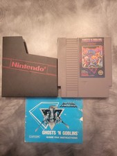 Vintage 1985 Ghosts 'N Goblins Nintendo NES Manual & Dust Sleeve 5 Screw