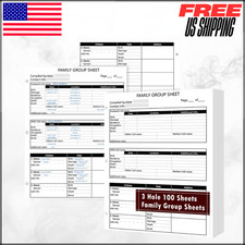 Family Group Sheets 3 Hole Genealogy Forms 8.5x11 100 Sheets 12th Generation