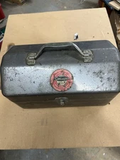 Vintage Simonson Stream Line Tool Box Red Steel Metal 13 x 7x 8
