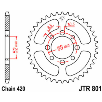Standard Stahlritzel hinten 801 - 420 JT SPROCKETS JTR801.37 Kawa. Suzu. TS