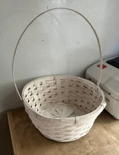 Small/Medium Wicker Basket Easter Basket Gift Basket Whitewashed Bamboo