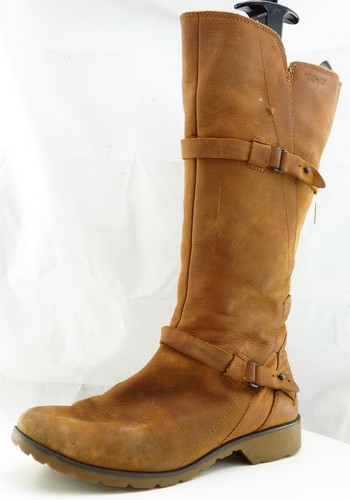Teva Boot Sz 7 M Long Brown Leather 