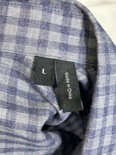¡EXCELENTE! Camisa Theory Azul Gris Micro-Check Abotonada Manga Larga Hombre’s GRANDE - Imagen 13 de 14