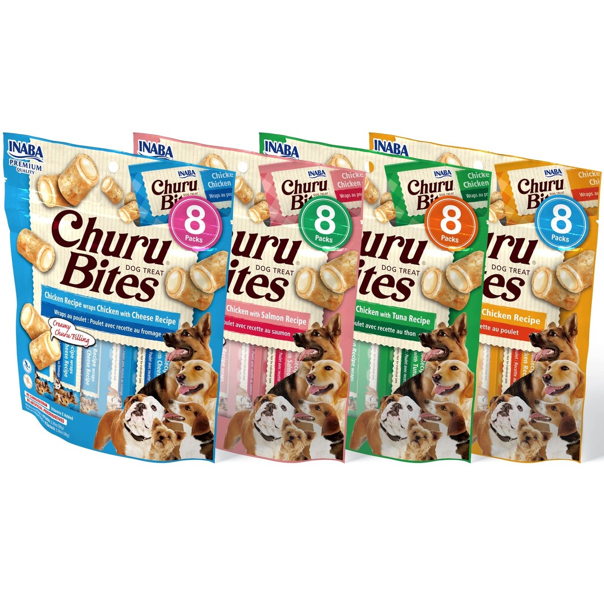 INABA Churu Bites Natural Dog Treat - Soft Baked Chicken Filled