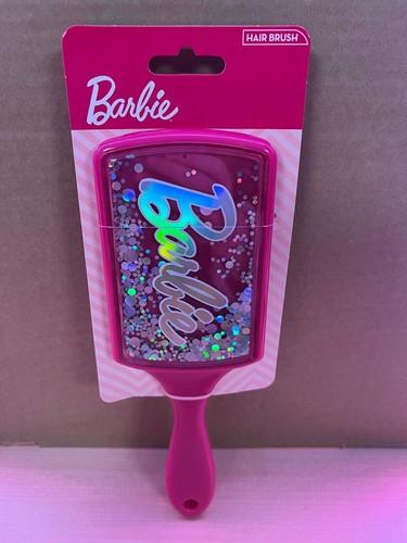 OFICIAL Cepillo de Cabello Barbie Rosa Y Plateado Lentejuelas Móviles Regalo - Imagen 1 de 3