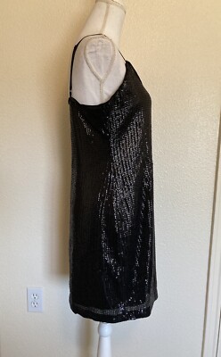 vince sequin slip dress Lucite Metallic Sequin Slip Dress - Sea Slate