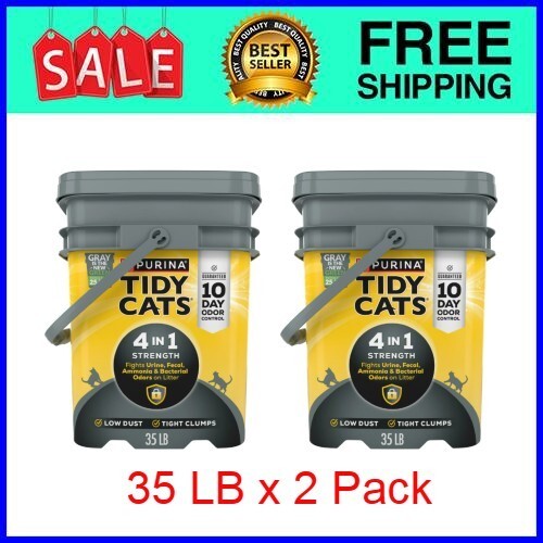(2 pack) Purina Tidy Cats Clumping Litter 4-in-1 Strength 35