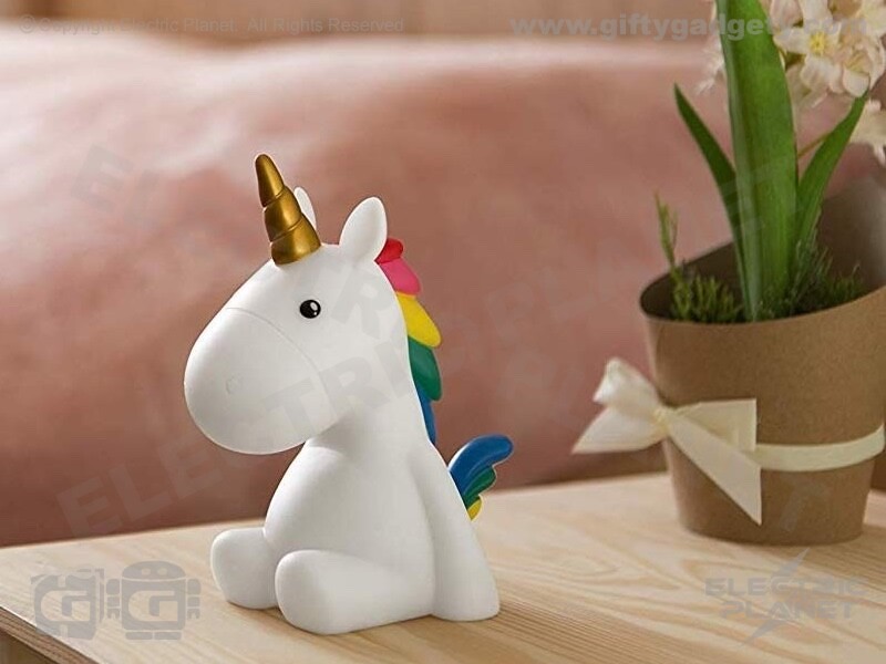 Unicorn Colour-Changing USB Rechargeable LED Nightlight, Gift Boxed