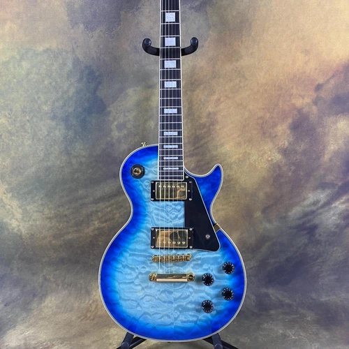 Stock Rosewood Fingerboard Transparent Blue Custom Electric Guitar Ships fromUSA