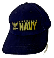 Blue Embroidered America's Navy Adjustable Men's Cap Hat - Made In USA