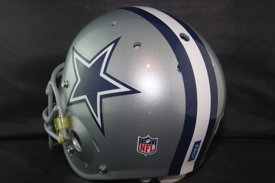 Винтажный 2008 игры б/у носил Dallas ковбои AiR преимущество Феликс Джонс футбольный шлем - Изображение 4 из 4