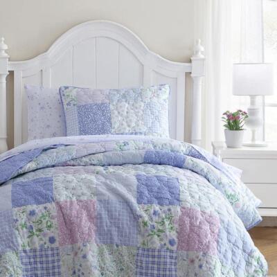 LAURA ASHLEY Lifestyles ツインシーツセット Amazon.com: Laura Ashley - Twin Quilt Set, Reversible Cotton