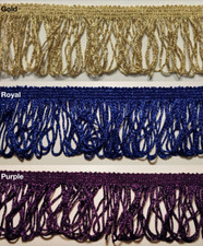 2" Stretch Metallic Chainette Fringe - 6 Continuous Yards- Many Colors Available