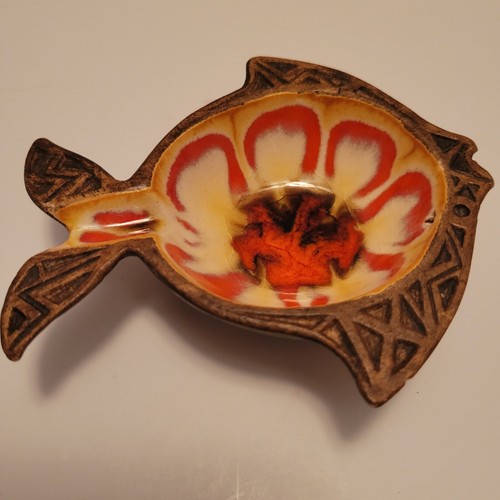 Vintage Treasure Craft Lava Glazed 3.5'' Fish Ashtray Compton California USA - Picture 4 of 10