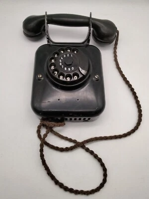 Vintage Wandtelefon mit Wahlscheibe DeTeWe Bakelit Telefon - Bild 1 von 4