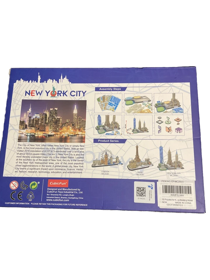 Cubic Fun 3D Puzzle City Line New York City Hobby Puzzle New in Box - Image 2 of 2