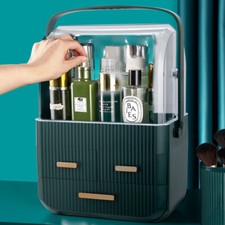 Makeup Organizer Box with Lid &Drawer Dustproof Waterproof Skin Care Display Box