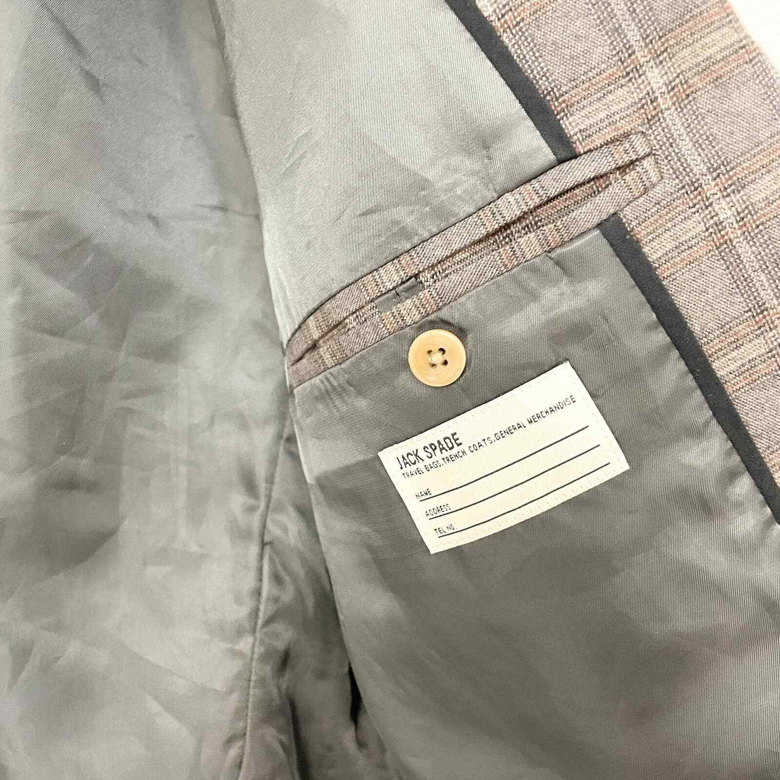 Mens JACK SPADE Plaid Check Sportcoat Blazer Jacket B… Gem