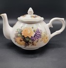 RARE! ADDERLEY CERAMICS- Fine Bone China -Yellow Floral with Gold Trim- TEAPOT !