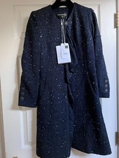 CHANEL 20C NEW TAGS BLUE TWEED BOUCLE CC BEADED JACKET CC BUTTONS FR34 $15K