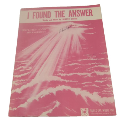 I Found The Answer Sheet Music Religious Gospel Piano Vocals Shaped Notes    F3Z