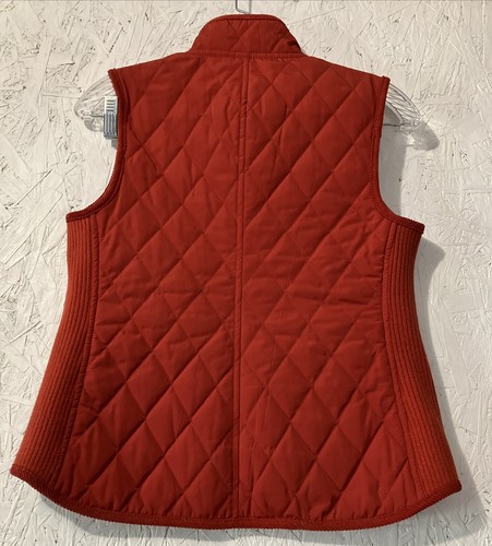 Talbots Quilted Zip Up Size Petite Vest Women Red Lined Snap Pockets - Afbeelding 12 van 12