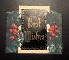 Best Wishes VTG Christmas Greeting Card Made In USA Paper Collectible 842S 0C23