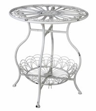 Gartentisch Weiss Eisentisch Shabby Beistelltisch Balkontisch Terrassentisch