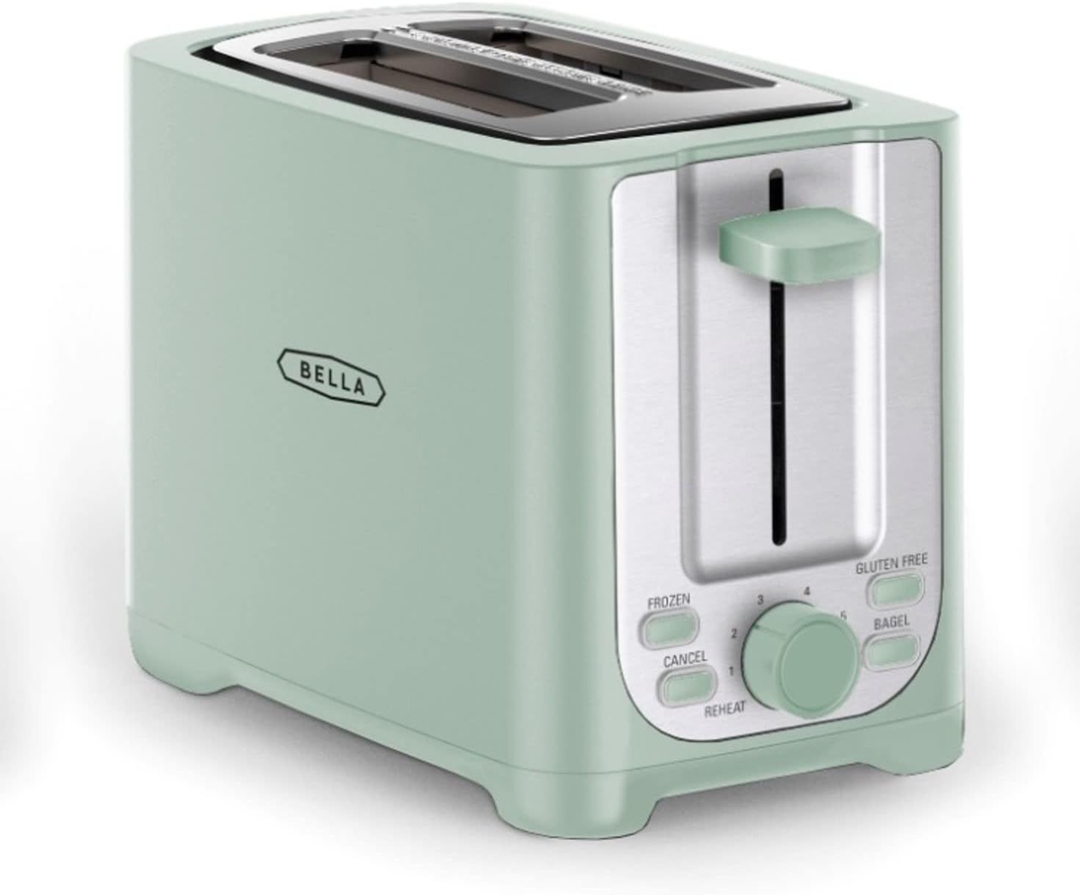 BELLA Slice Toaster with Auto Shut Off Extra Wide Slots Slice, Sage