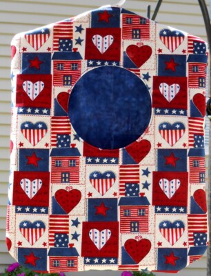 Clothes Pin Bag Patriotic Hearts American Freedom Flag Laundry Handmade