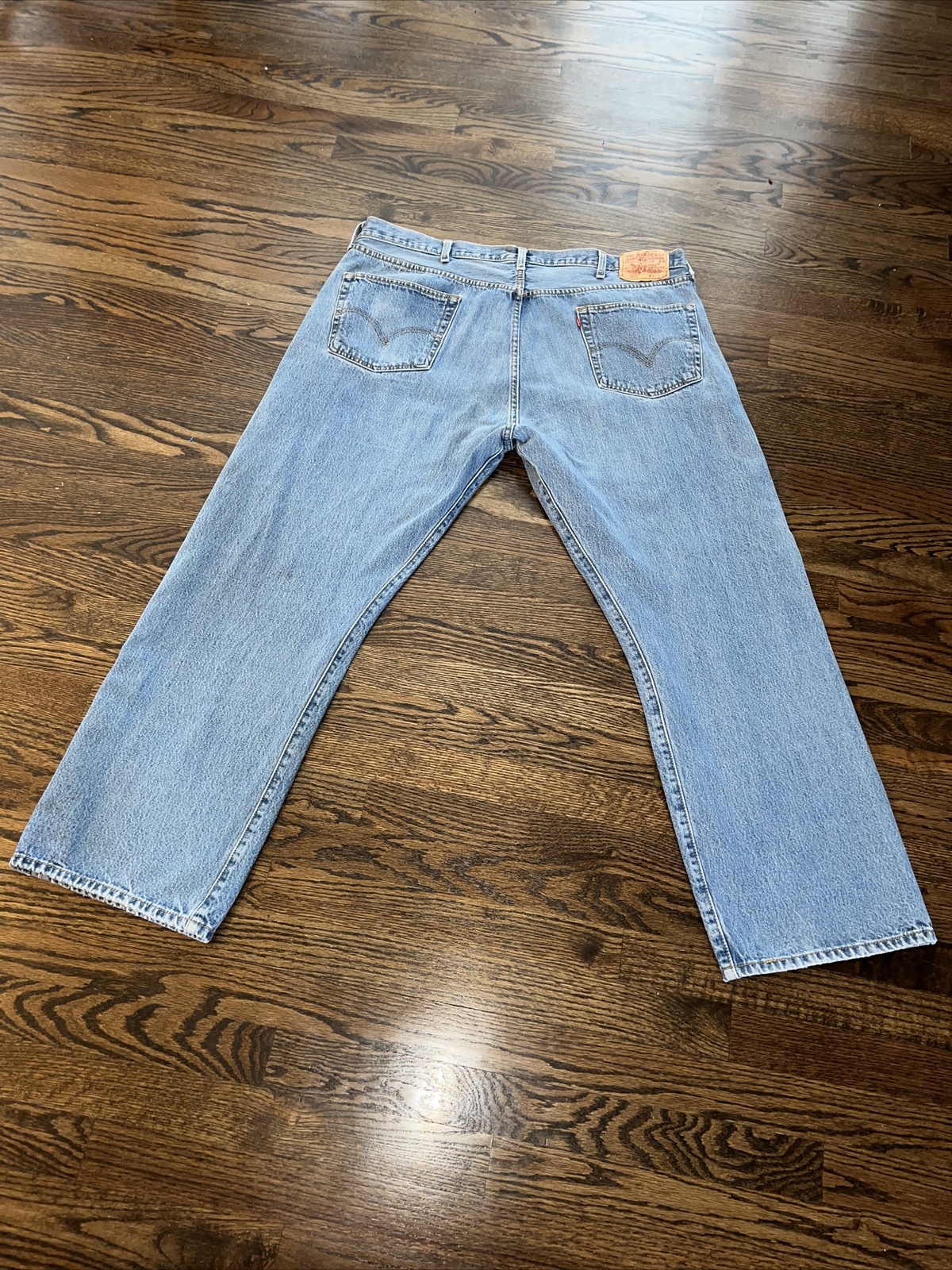 Levis 501xx Mens 42x30 Denim Jeans 100% Cotton Button Fly (tag 44x32) - View 5
