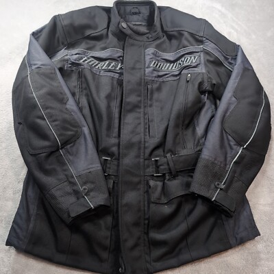 Harley Davidson Large Armored Motorcycle Jacked Black 103819 American Legend L