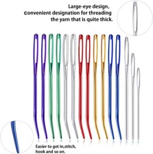 17 PCS Yarn Needles Metal Bent Tip Tapestry Needles Yarn Weaving Needles Large