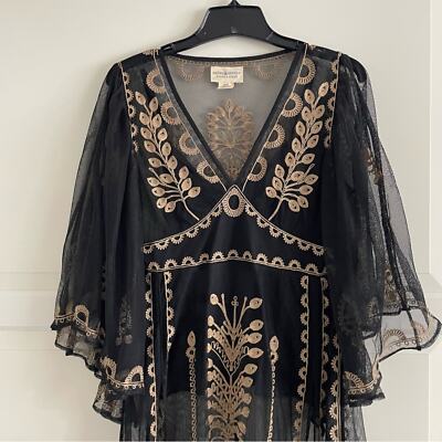 Denim & Supply black and tan embroidered mesh maxi dress 20317 | eBay Denim & Supply black and tan embroidered mesh maxi dress 20317 | eBay